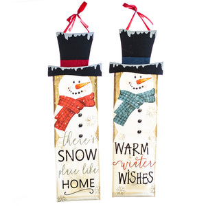 Christmas Home Decor, SNOWMAN BANNER LIGHT (2) 11.2x34.6 IN