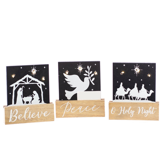 Christmas Home Decor, NATIVITY FRAME LIGHT (3) 0.8x5.5x6.3 IN