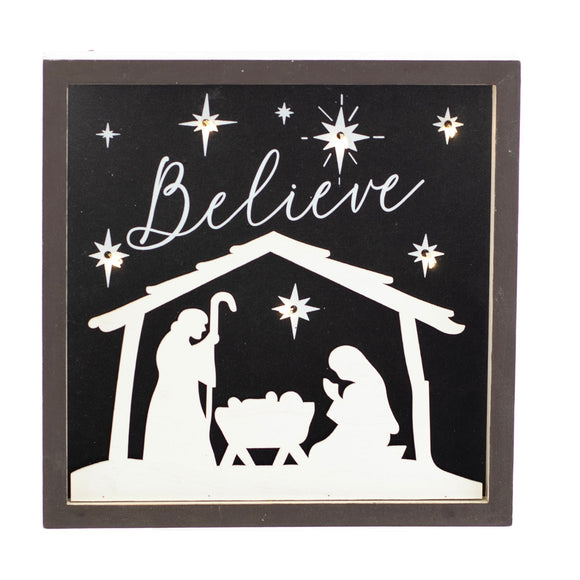 Christmas Home Decor, NATIVITY BOX LIGHT 1.6x9.4x9.4 IN