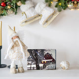 Table-top canvas picture with LED & optical fiber Christmas gift