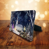 Table-top canvas picture with LED & optical fiber Christmas gift