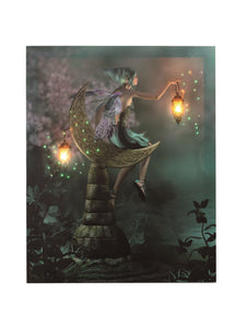 LED Lighted Canvas Wall Art, Home Decor Light up Picture with Timer, FAIRY PICTURE