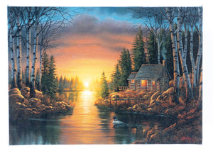 LED Tabletop Canvas Art 8"x6" Wall Decor Light up Picture 6H Timer, FISHERMAN'S DREAM