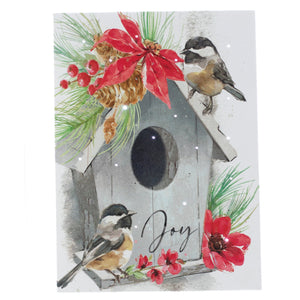 LED Tabletop Canvas Art 8"x6" Wall Decor Light up Picture 6H Timer,  CHICKADEE JOY