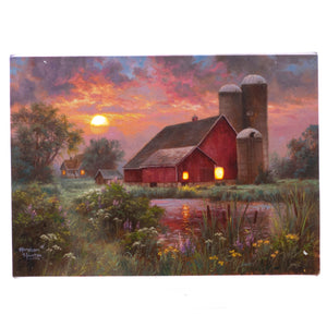 LED Tabletop Canvas Art 8"x6" Wall Decor Light up Picture 6H Timer, SUNSET SIGHTS