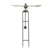 Large Metal Duck Rocker, Garden Decor Stake, Swaying and flap wings in wind