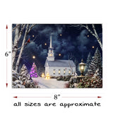 Table-top canvas picture with LED & optical fiber Christmas gift