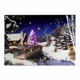 Table-top canvas picture with LED & optical fiber，best  Christmas gift