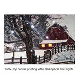 Table-top canvas picture with LED & optical fiber Christmas gift