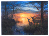 Table-top canvas picture with LED & optical fiber