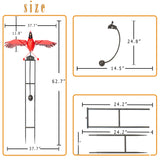 Large Cardinal Rocker Flapping Wings, Metal Garden Stake w Rocking Motion